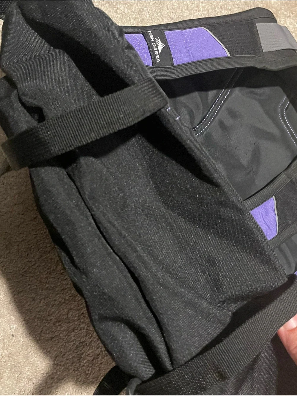 High Sierra Purple and Black Backpack - Durable Unisex Packpack w many pockets